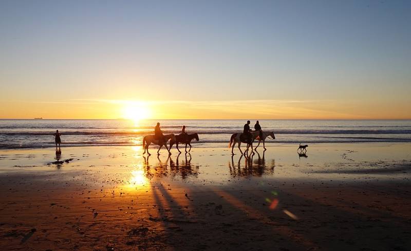 Paardrijden op het strand